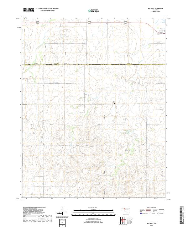 May West, OK — USGS 7.5-minute topo (2022)