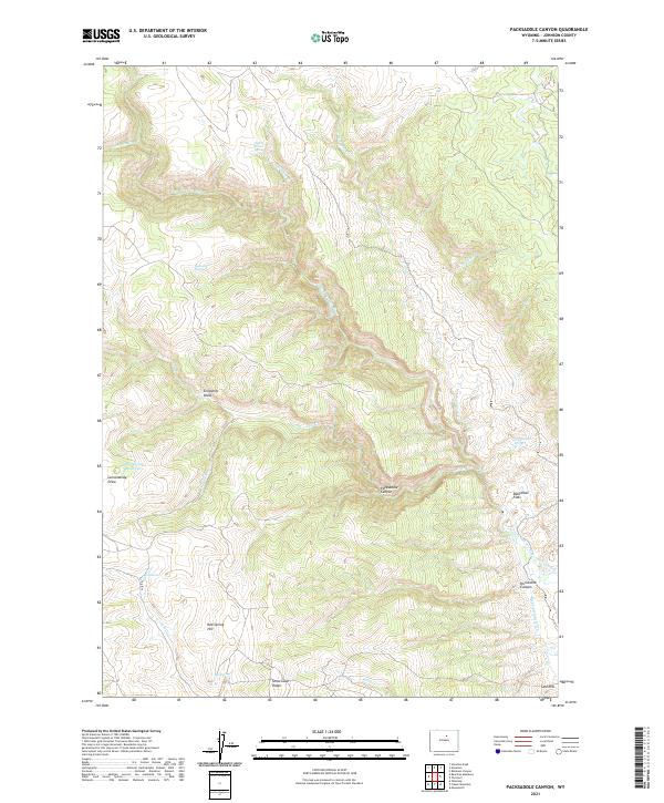 Packsaddle Canyon, WY — USGS 7.5-minute topo (2021)
