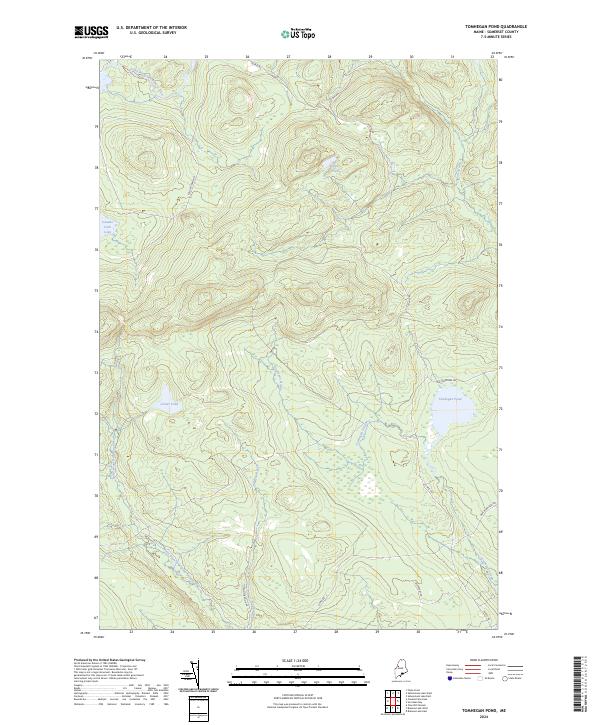 Tomhegan Pond, ME — USGS 7.5-minute topo (2024)