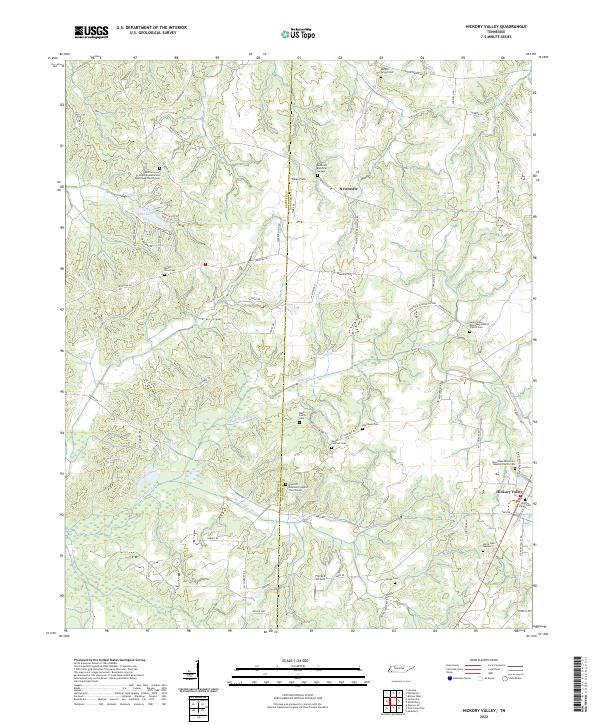 Hickory Valley, TN — USGS 7.5-minute topo (2022)