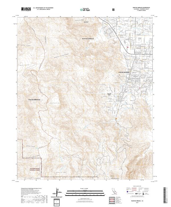 Rancho Mirage, CA — USGS 7.5-minute topo (2021)