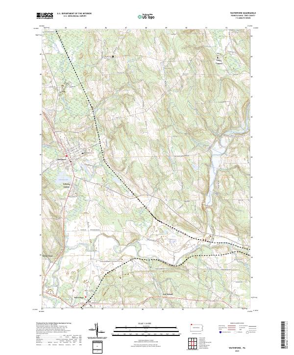 Waterford, PA — USGS 7.5-minute topo (2023)