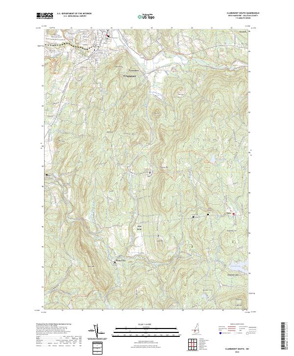 Claremont South, NH — USGS 7.5-minute topo (2024)