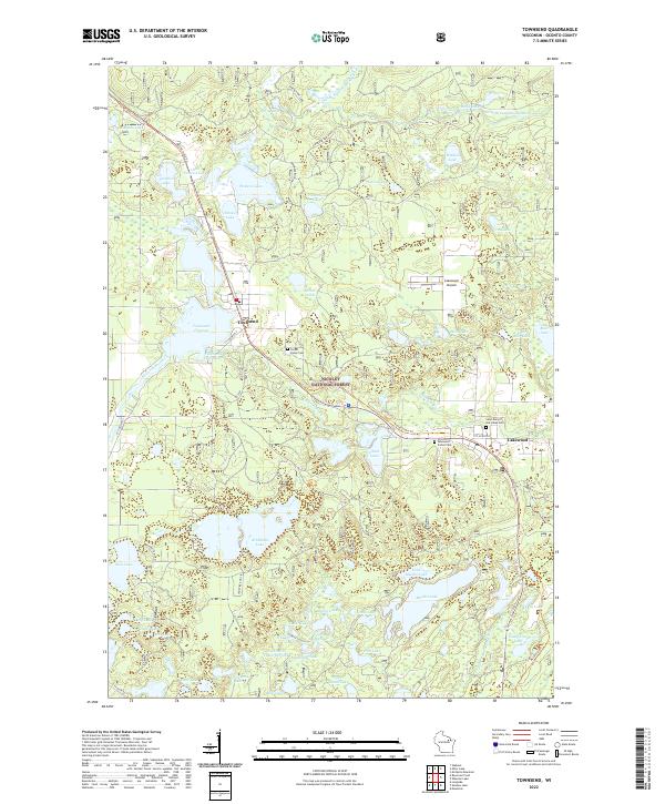 Townsend, WI — USGS 7.5-minute topo (2022)