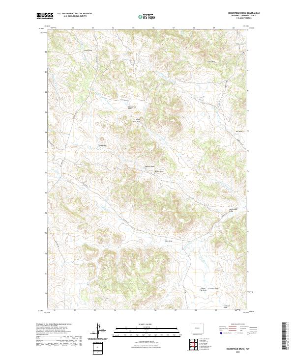 Homestead Draw, WY — USGS 7.5-minute topo (2021)