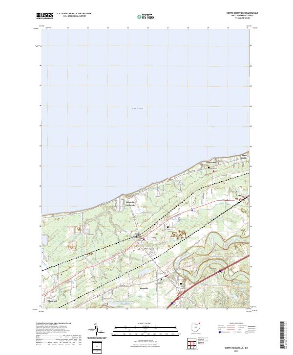 North Kingsville, OH — USGS 7.5-minute topo (2023)