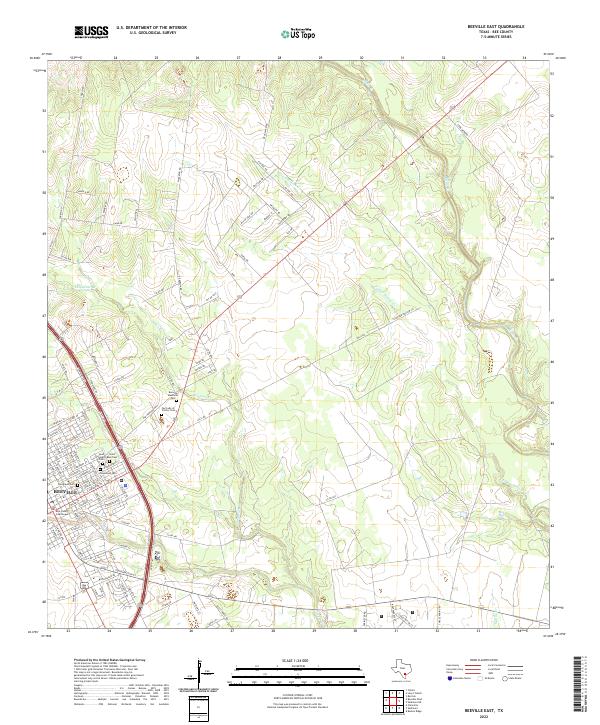 Beeville East, TX — USGS 7.5-minute topo (2022)