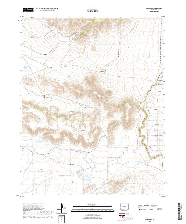 Kiowa Hill, CO — USGS 7.5-minute topo (2022)