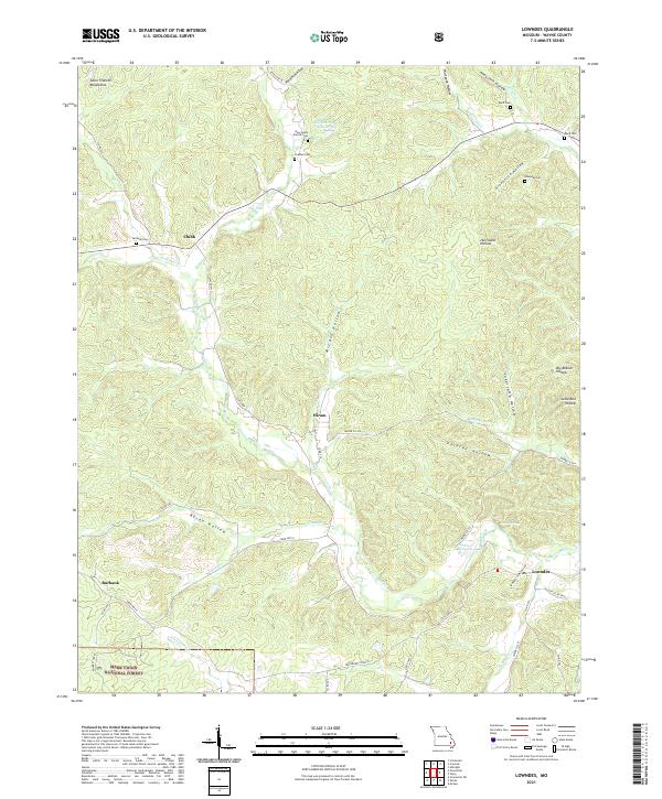 Lowndes, MO — USGS 7.5-minute topo (2021)