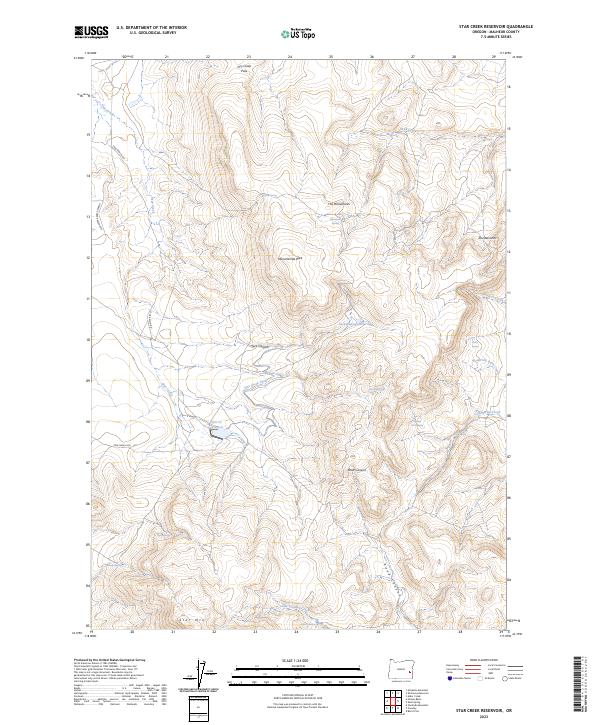Star Creek Reservoir, OR — USGS 7.5-minute topo (2023)