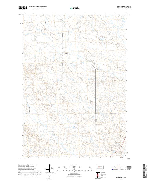 Bowen Ranch, SD — USGS 7.5-minute topo (2021)