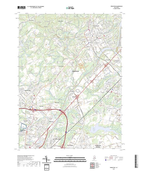 Princeton, NJ — USGS 7.5-minute topo (2023)