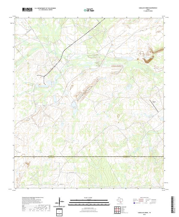 Caballos Creek, TX — USGS 7.5-minute topo (2022)