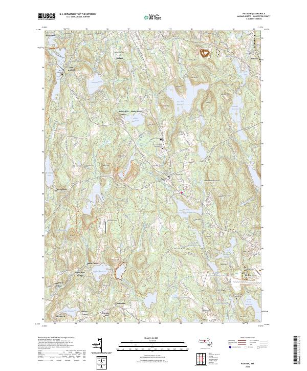 Paxton, MA — USGS 7.5-minute topo (2024)