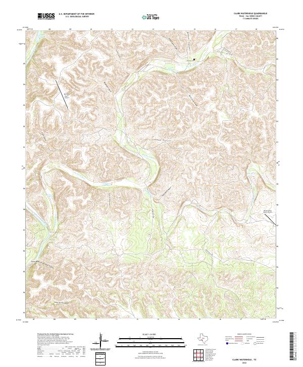 Clark Waterhole, TX — USGS 7.5-minute topo (2022)