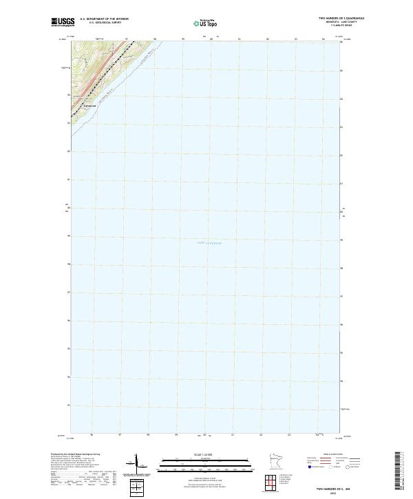 Two Harbors OE S, MN — USGS 7.5-minute topo (2022)