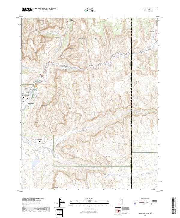 Springdale East, UT — USGS 7.5-minute topo (2023)