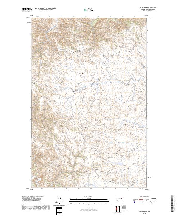 Chalk Butte, MT — USGS 7.5-minute topo (2024)