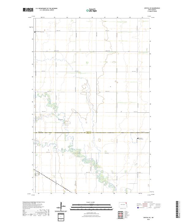 Crystal SE, ND — USGS 7.5-minute topo (2024)