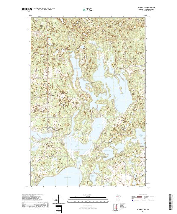 Mantrap Lake, MN — USGS 7.5-minute topo (2022)