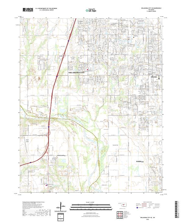 Oklahoma City SE, OK — USGS 7.5-minute topo (2022)