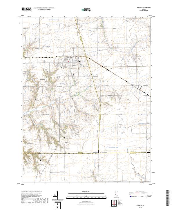 Waverly, IL — USGS 7.5-minute topo (2024)
