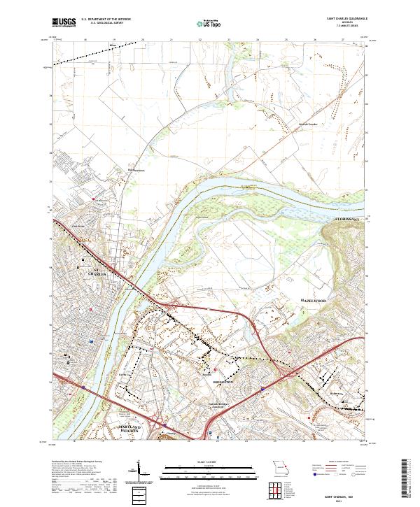 Saint Charles, MO — USGS 7.5-minute topo (2021)