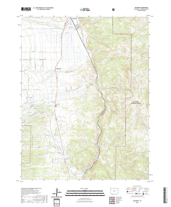 Nathrop, CO — USGS 7.5-minute topo (2022)