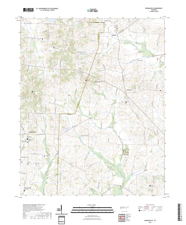 Durhamville, TN — USGS 7.5-minute topo (2022)