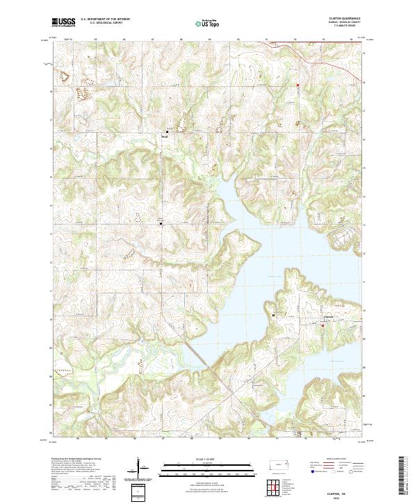 Clinton, KS — USGS 7.5-minute topo (2022)