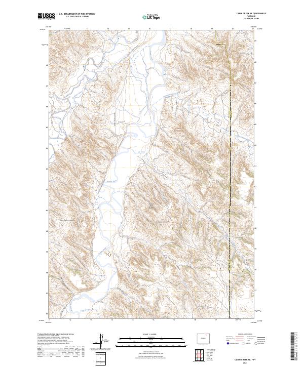 Cabin Creek SE, WY — USGS 7.5-minute topo (2023)