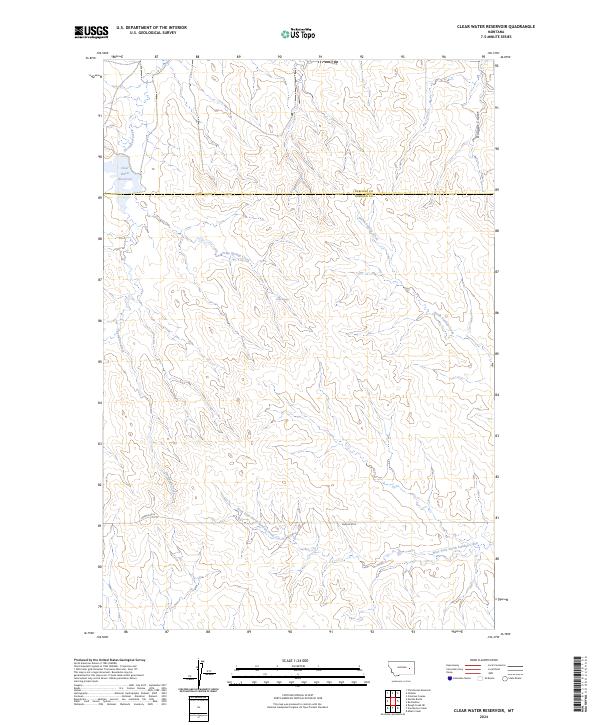 Clear Water Reservoir, MT — USGS 7.5-minute topo (2024)