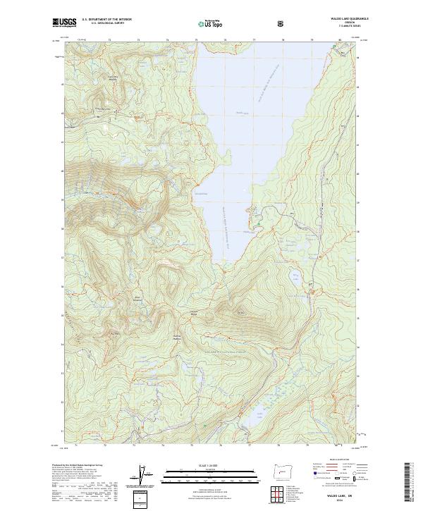 Waldo Lake, OR — USGS 7.5-minute topo (2024)