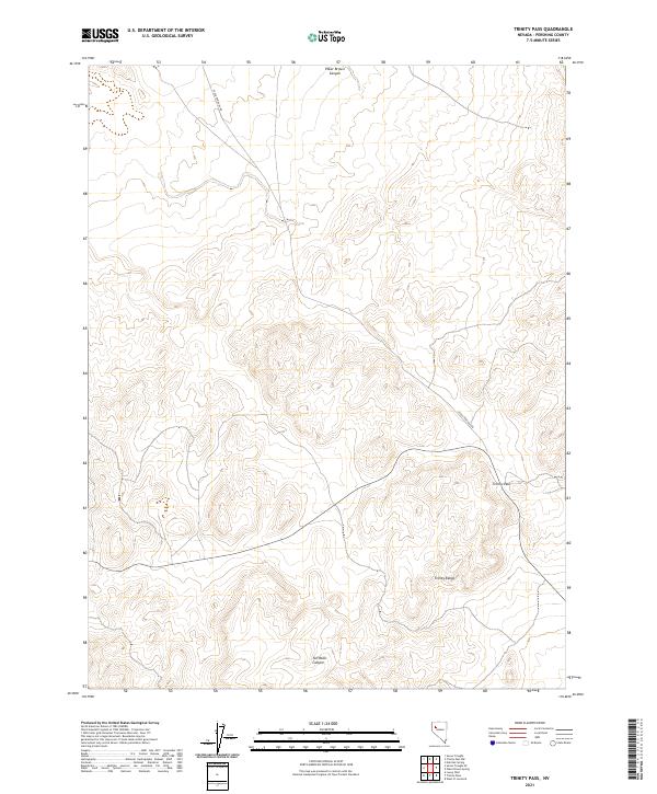 Trinity Pass, NV — USGS 7.5-minute topo (2021)
