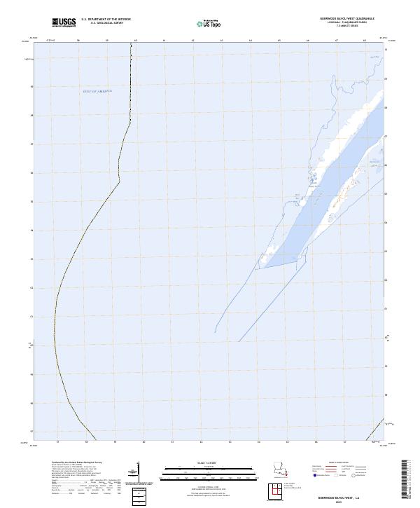 Burrwood Bayou West, LA — USGS 7.5-minute topo (2025)
