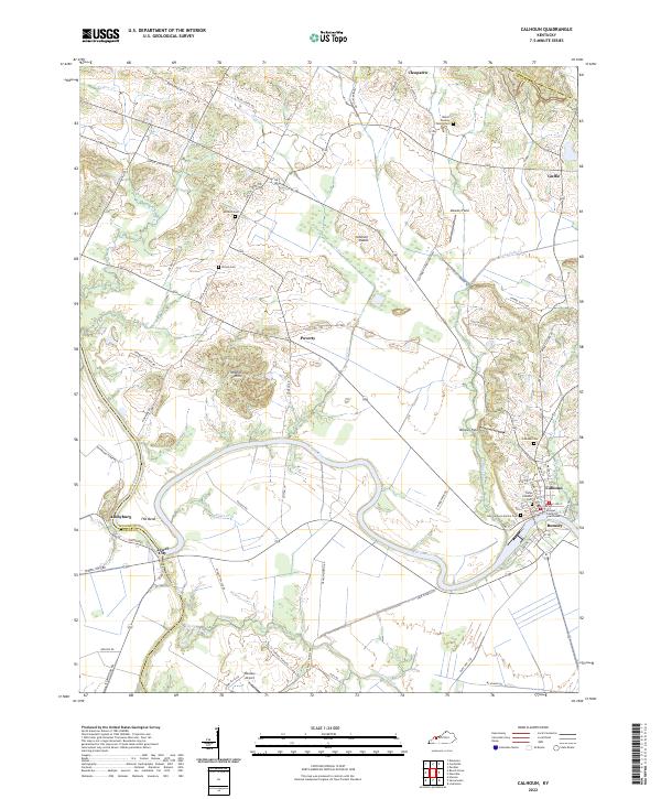 Calhoun, KY — USGS 7.5-minute topo (2022)