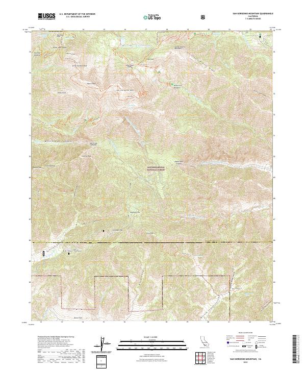 San Gorgonio Mountain, CA — USGS 7.5-minute topo (2021)