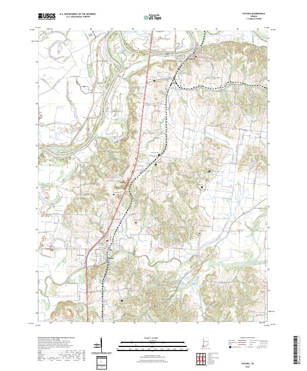 Patoka, IN — USGS 7.5-minute topo (2022)