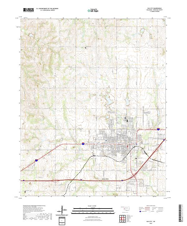 Elk City, OK — USGS 7.5-minute topo (2022)