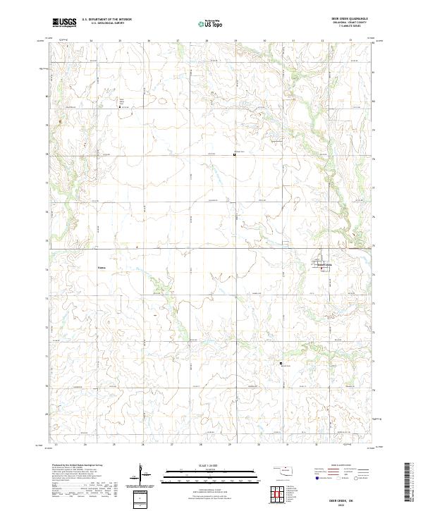 Deer Creek, OK — USGS 7.5-minute topo (2022)