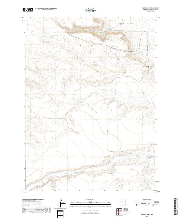 Diamond Flat, WY — USGS 7.5-minute topo (2021)