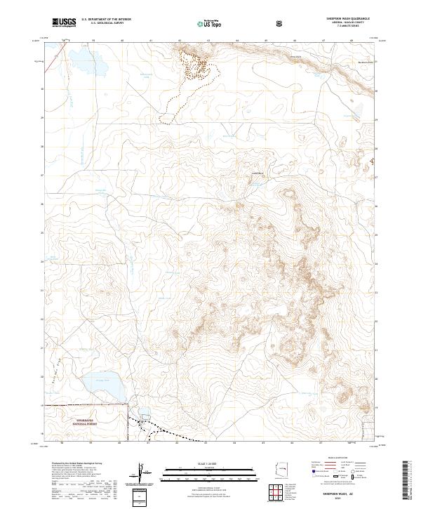 Sheepskin Wash, AZ — USGS 7.5-minute topo (2021)