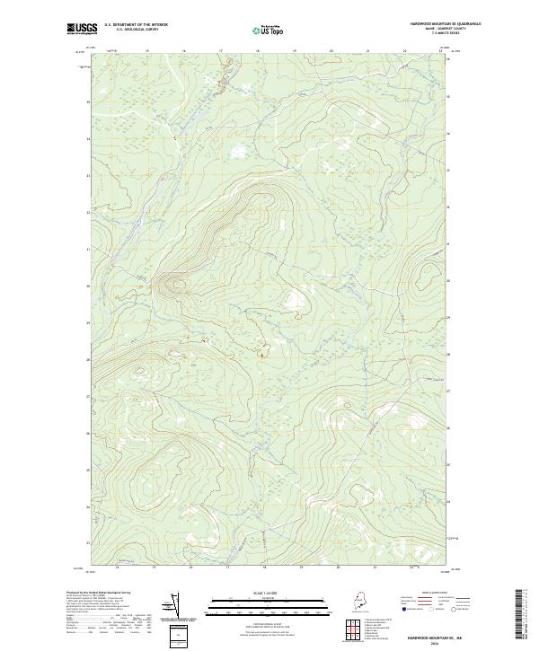 Hardwood Mountain SE, ME — USGS 7.5-minute topo (2024)