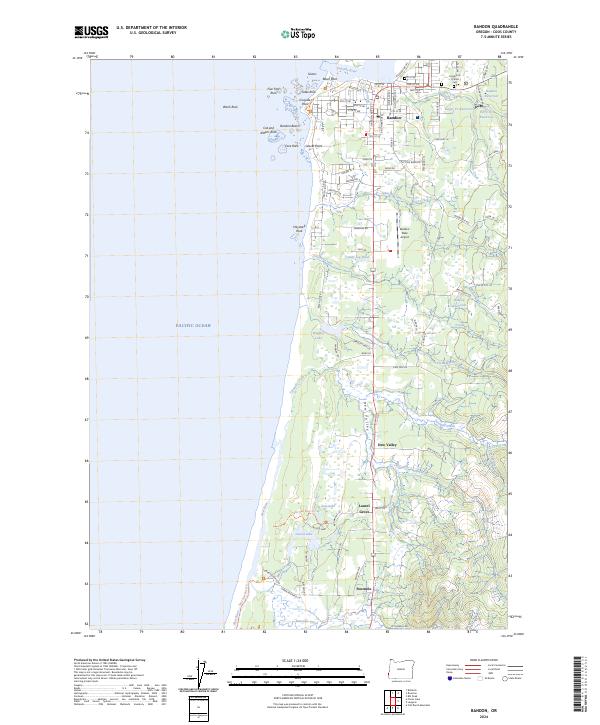 Bandon, OR — USGS 7.5-minute topo (2024)