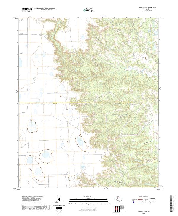 Edgemon Lake, TX — USGS 7.5-minute topo (2022)