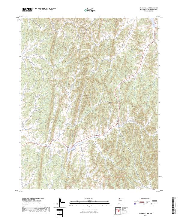 John Mills Lake, NM — USGS 7.5-minute topo (2023)