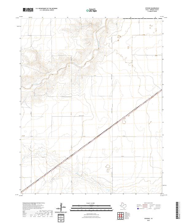 Stevens, TX — USGS 7.5-minute topo (2022)