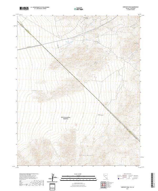 Crescent Peak, NV-CA — USGS 7.5-minute topo (2021)