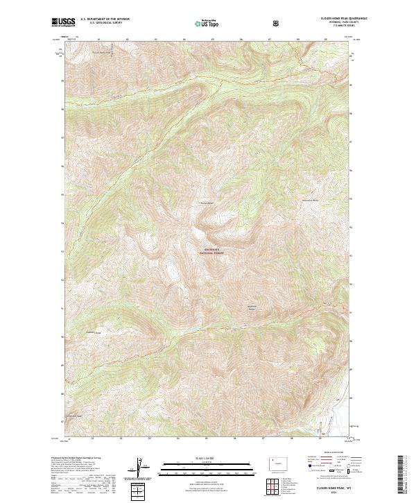 Clouds Home Peak, WY — USGS 7.5-minute topo (2021)