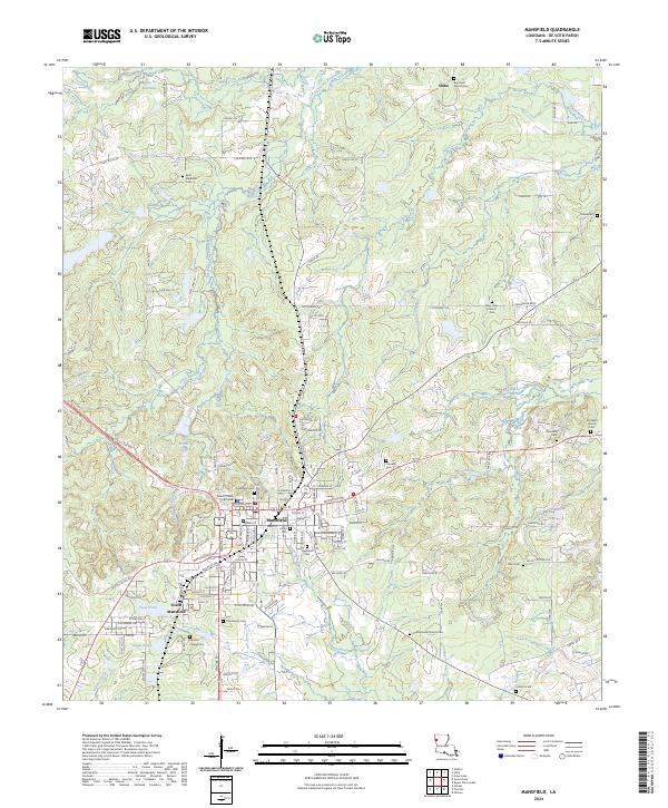 Mansfield, LA — USGS 7.5-minute topo (2024)